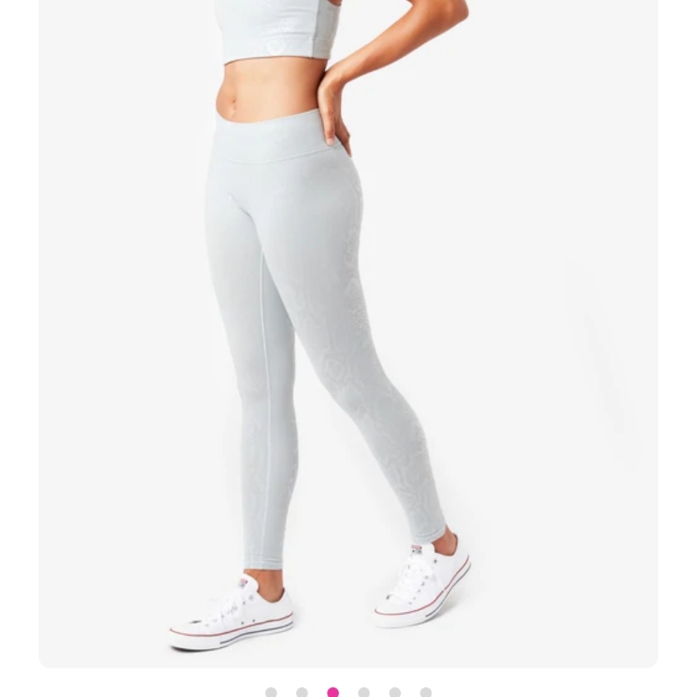 Terez small Dove Gray Snakeskin Foil UpLift Leggings brand new